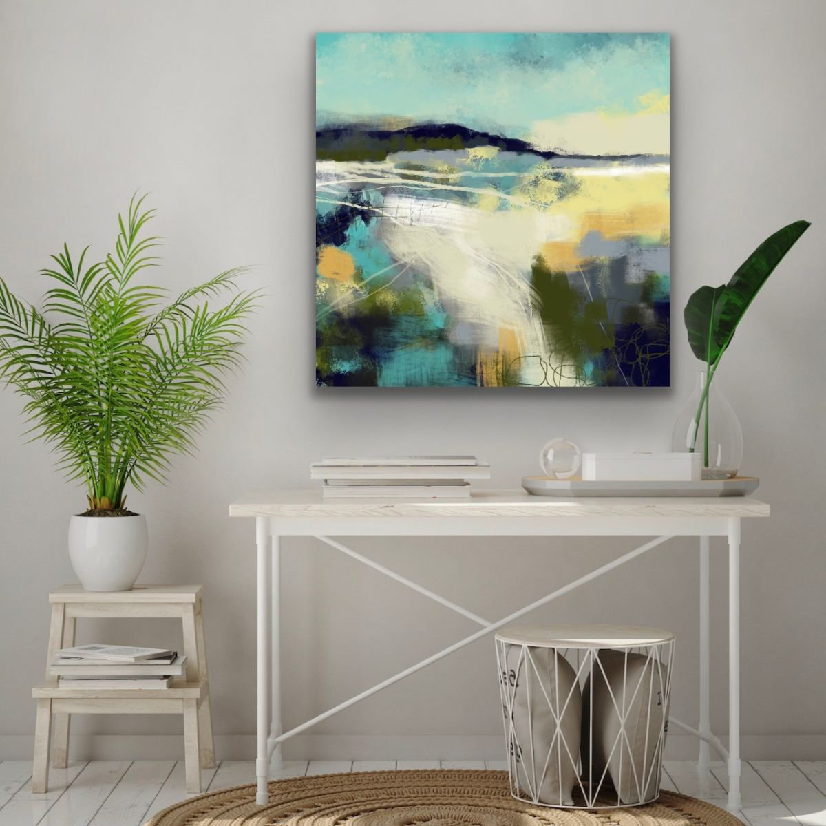 Organic Landscape Giclee Print By Melinda Macdonald, 30 X 30", First Things First, Original Artwork