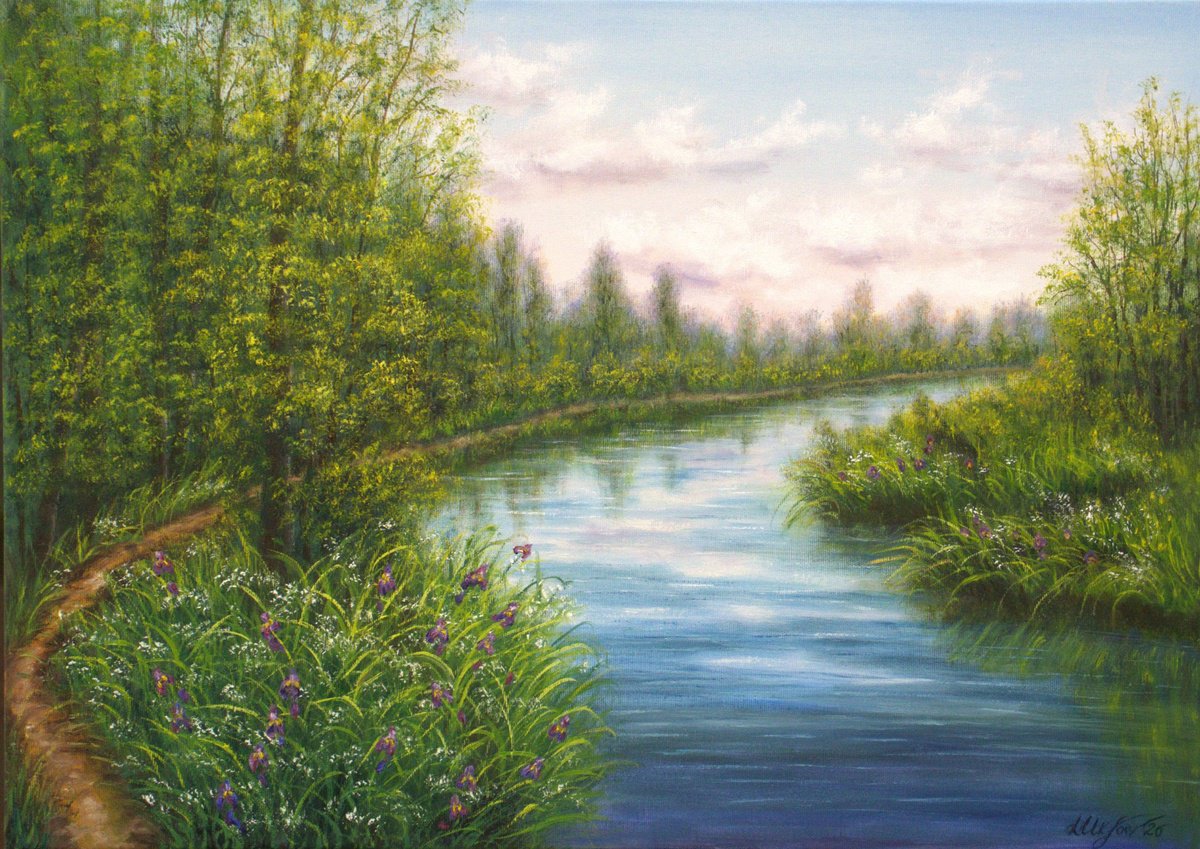 The River By Ludmilla Ukrow, 28 X 20, Artwork For Sale On Artfinder