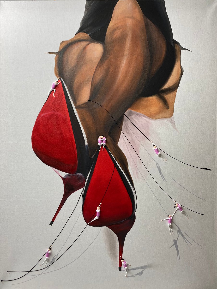 Geometric Portrait Acrylic Painting By Eka Peradze, 20 X 28, Action.3D Freedom. Eka Peradze Art., Original Artwork