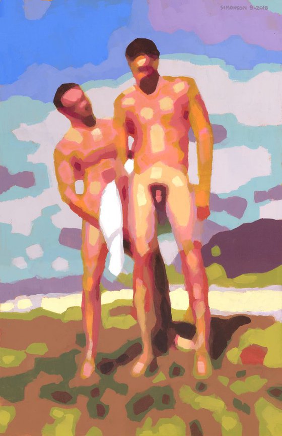 Sam and Kawai at the Nude Beach