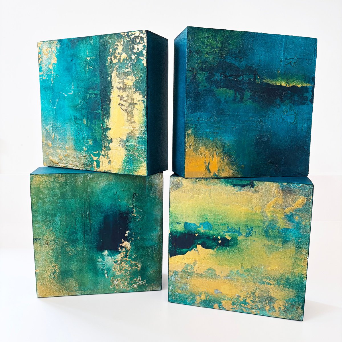 Organic Abstract Acrylic Painting By Kath Edwards, 6 X 6", Lustre, Original Artwork