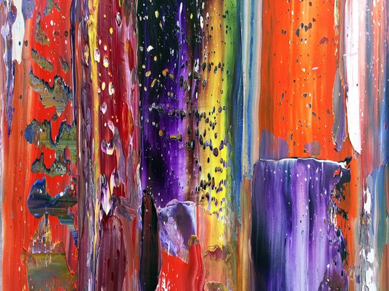 "Awakening 2" - Original Large PMS Oil Painting On Canvas - 48 x 24 inches