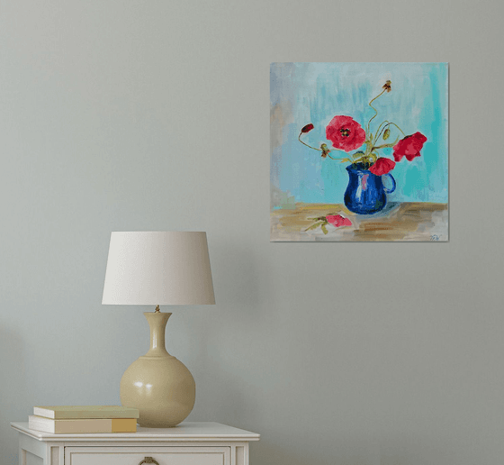 POPPIES IN BLUE