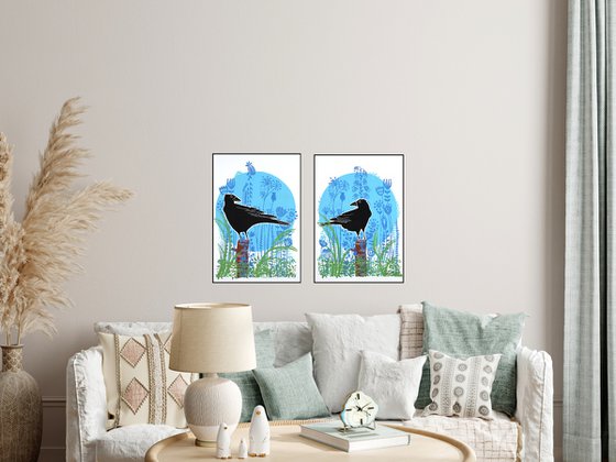Crows wedding, print set