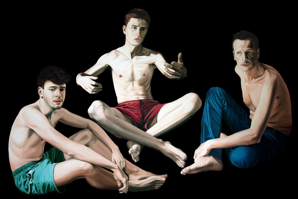 Photorealistic Portrait Oil Painting By Nicolas Maureau, 77 X 51", La Tristesse Du Roi, Original Artwork