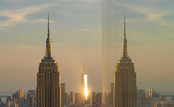 Sunset Manhattan New York : Double Empire State (LIMITED EDITION 1/20) 12" X 18"