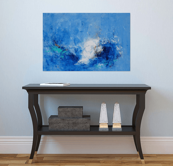 Extra Large Wall Art Abstract Painting, Blue Painting on Canvas, Modern  Abstract Art, Contemporary Painting Abstract, Textured Wall Art A145 