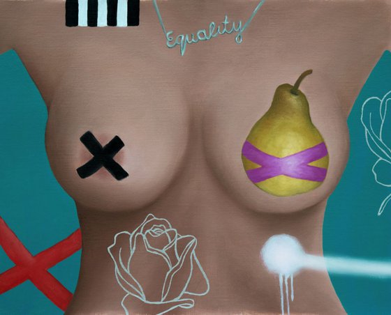 Proto still life #11 - Pear shaped equality 'Free the Nipple'