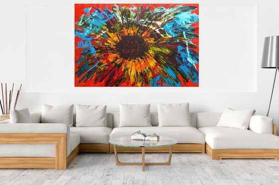 Before you wake up - XXL floral abstract painting