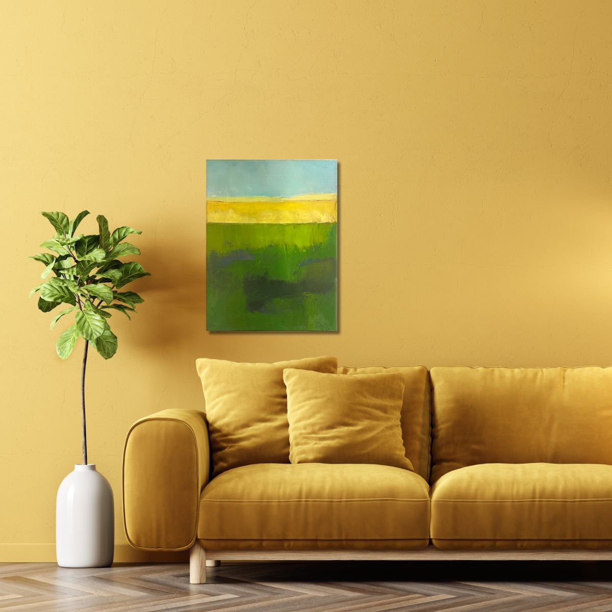 Organic Landscape Oil Painting By Ulli Schmitt, 12 X 16", Landscape, Original Artwork