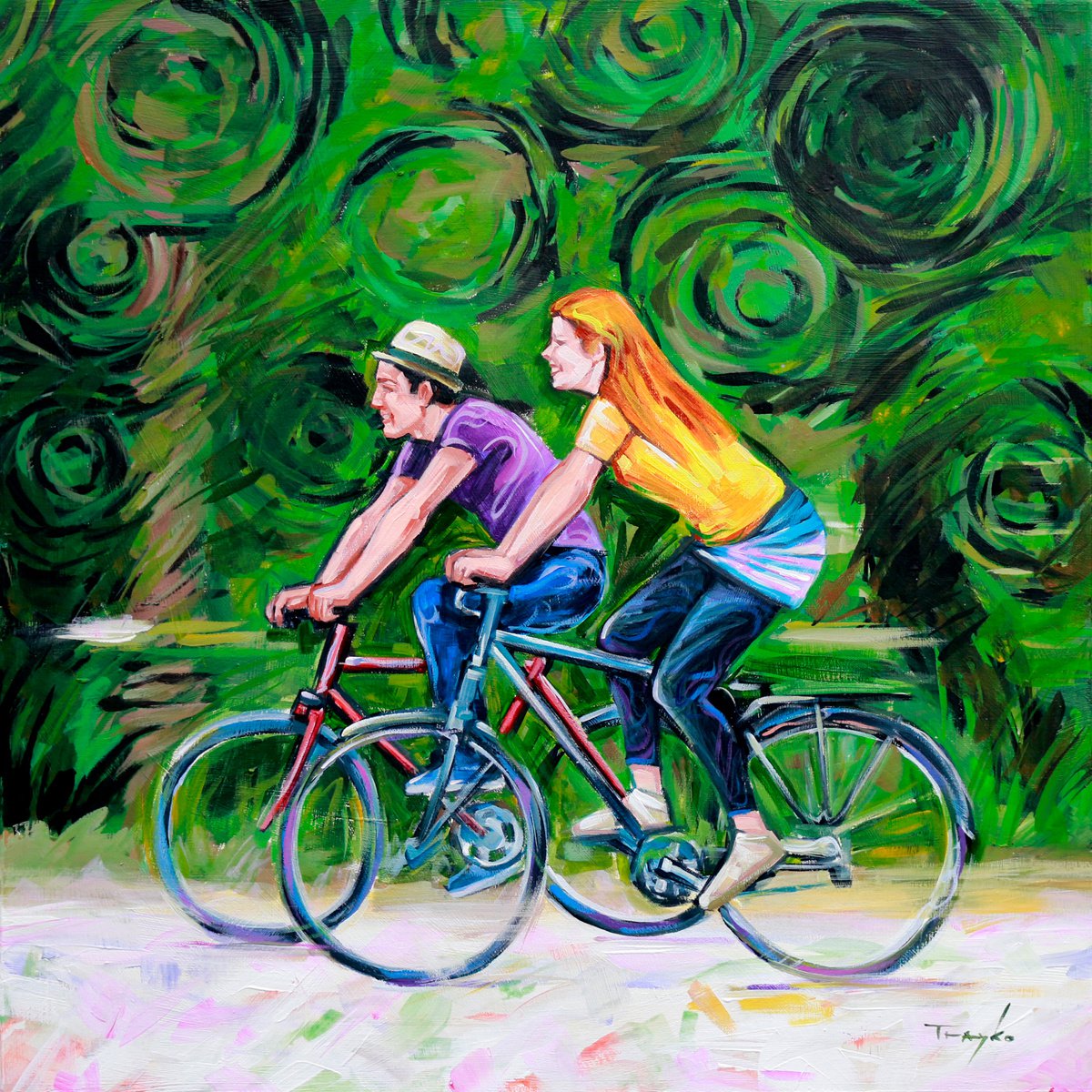 I Can’t Stop Smiling. Riding. Bicycle. Park by Trayko Popov