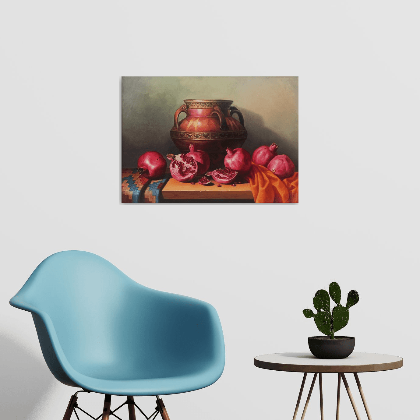 Still life with pomegranates(50x70cm, oil painting, ready to hang)