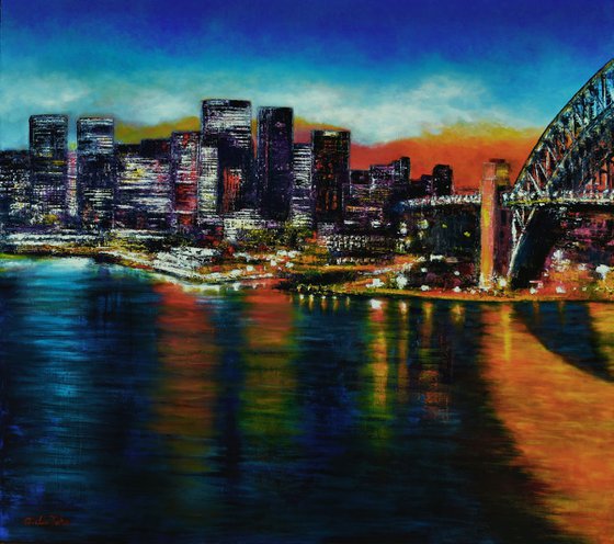 Sydney Harbour after sunset