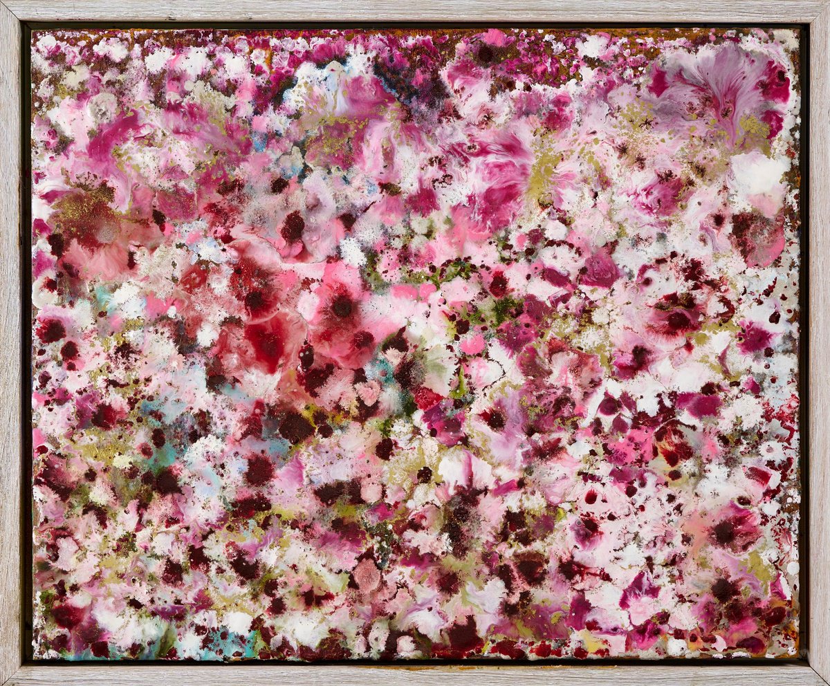 Abstract Botanical Painting By Xavi Castel, 34 X 26", Primavera, Original Artwork