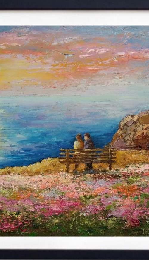 Spring in Opal Cliffs, 70×50 cm, original, Free Shipping by Larissa Uvarova