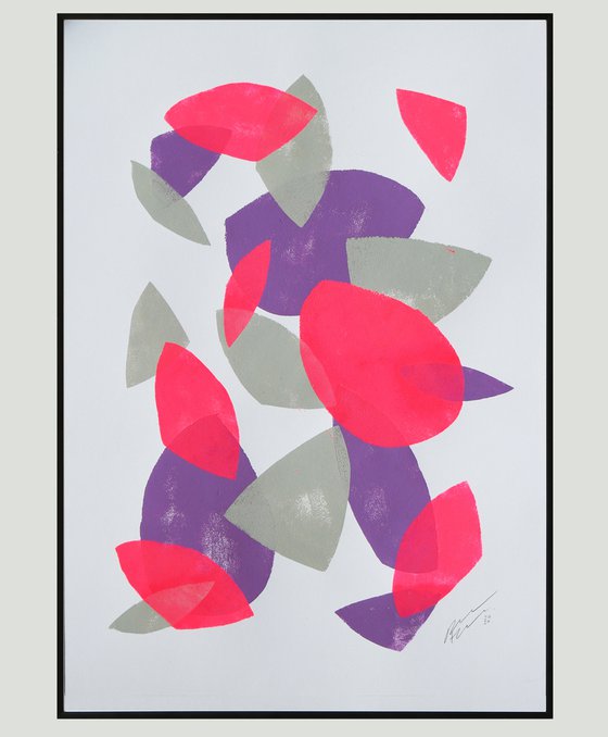 Fractured Neon 2 -  Art on paper - Neon Pink - A2 - 42x59,4cm - Ronald Hunter 38J