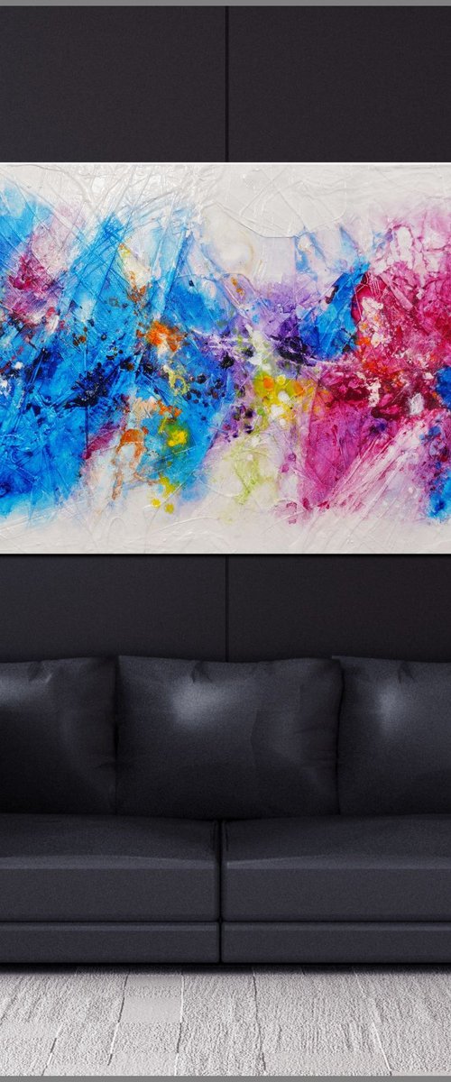 Bouquet Spirit 200cm x 80cm Colourful Abstract Art by Franko