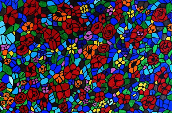 Stained glass flowers