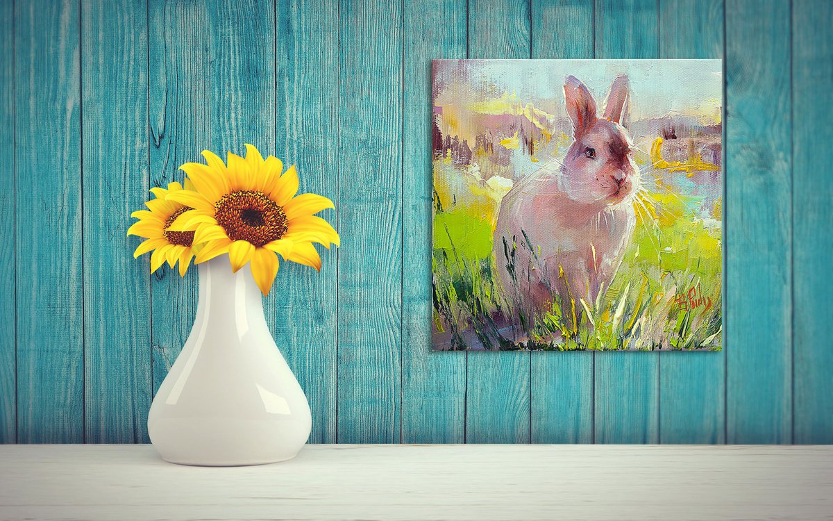 Easter Bunny painting by Bozhena Fuchs