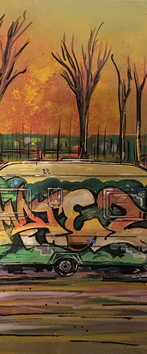 Graffitied Caravan 2 by John Curtis