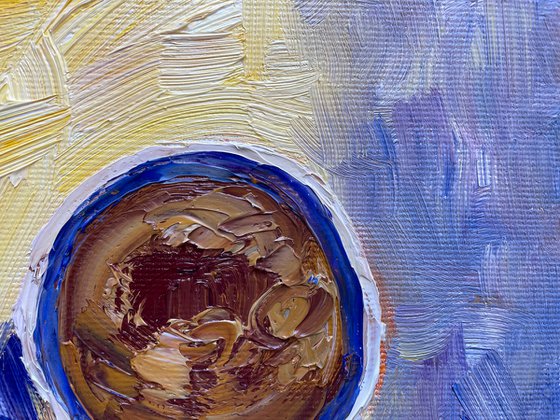 Coffee Oil Painting on Canvas, Small Original Artwork, Kitchen Wall Art, Cafe Decor, Coffee Lover Gift