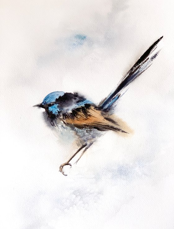 Wren Bird Watercolor Painting