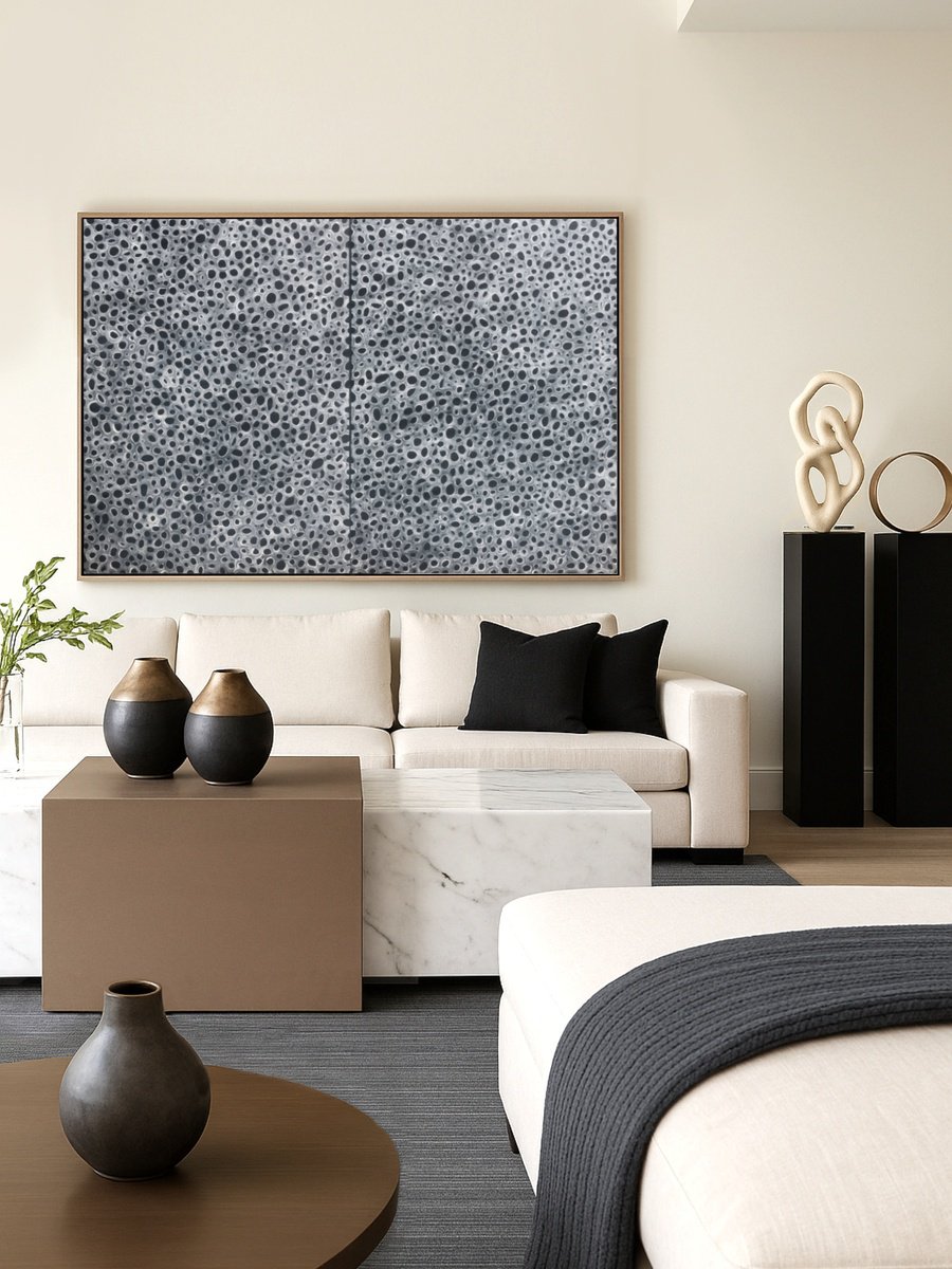 Abstract Acrylic Painting By Jennifer Bell, 60 X 40, Infinity Nets, Original Artwork