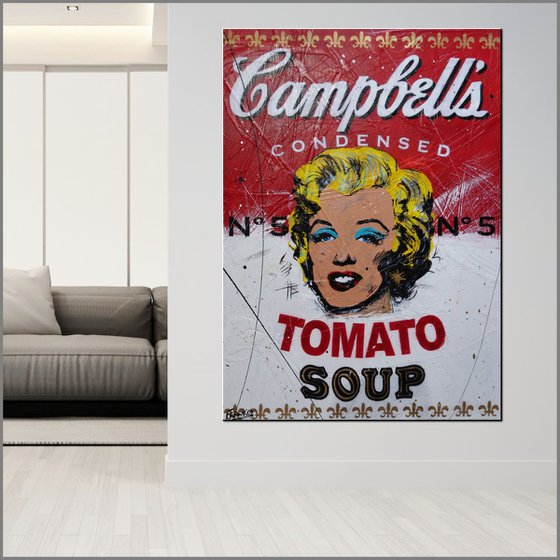 Campbell's Marilyn 140cm x 100cm Marilyn Monroe Campbell's Soup Urban Pop Art