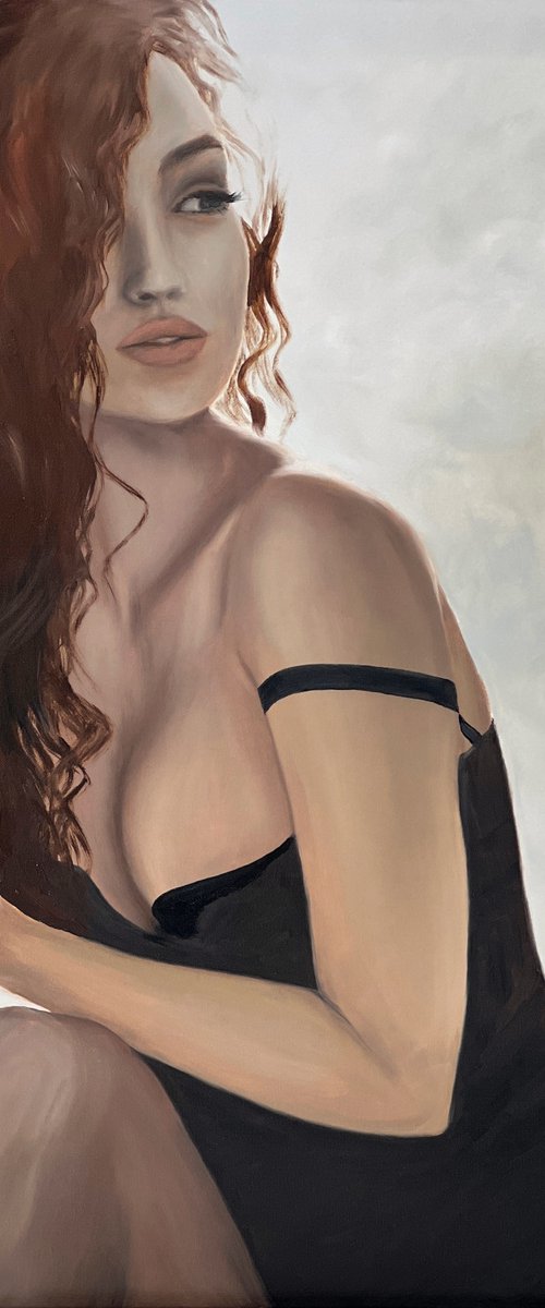 Little Black Dress, 60 х 80 cm, oil on canvas by Marina Zotova