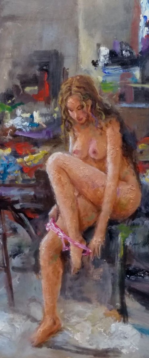 Girl sitting2 by Vishalandra Dakur