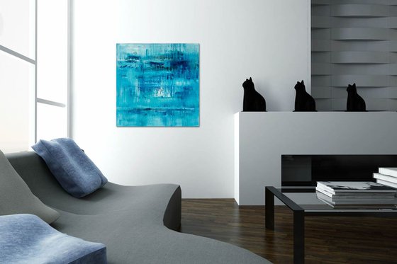 Blue abstract painting AW623