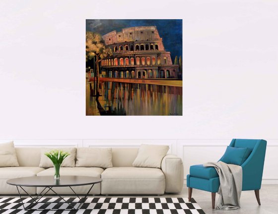 " Colosseum " - 100 x 100cm Original Oil Painting