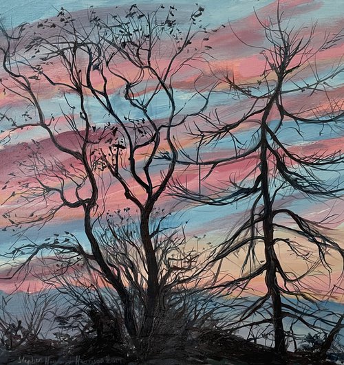 'Winter trees at Sunset' by Stephen Howard Harrison