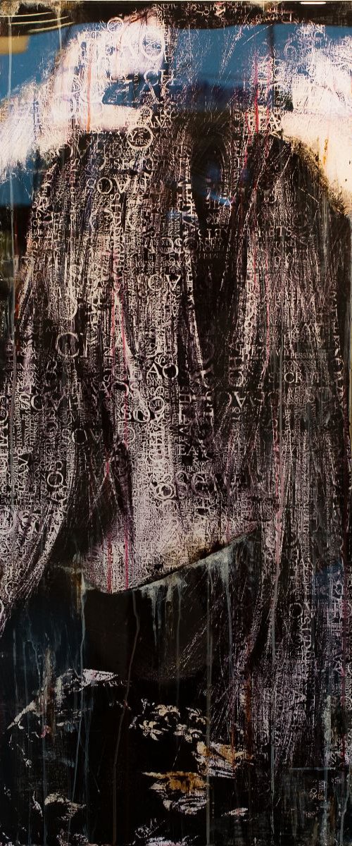 PRIVATE COLLECTION - "Chaos" (120x80x5cm) - Unique portrait artwork on wood (abstract, portrait, original, epoxy, painting) by Rouzbeh Tahmassian