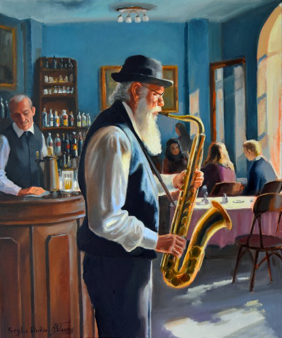 The elderly Saxophonist