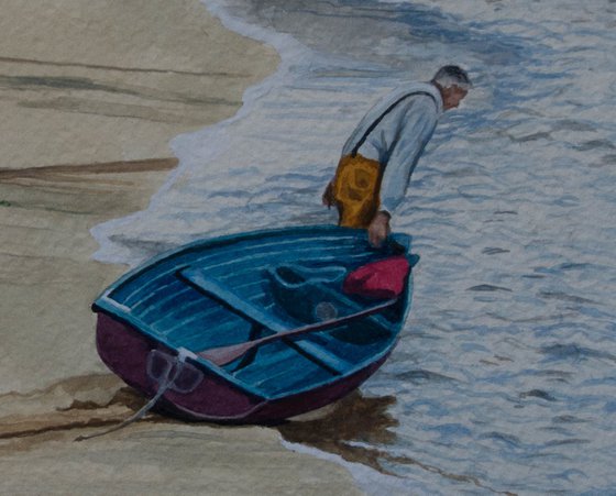 Launching a Rowboat, St Ives, Cornwall