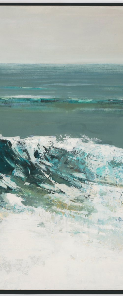 One wave at a time 30x30" 76x76cm Oil, Acrylic by Bo Kravchenko by Bo Kravchenko