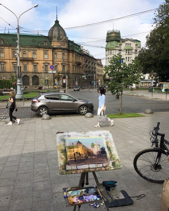 Sunny Morning in old city Lviv