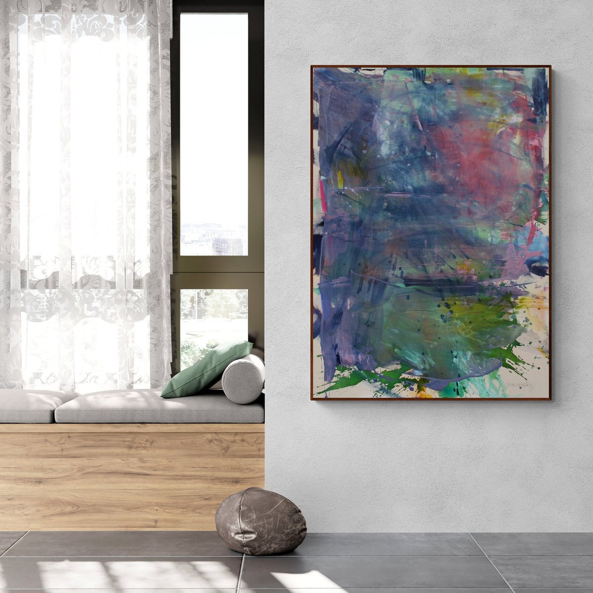 Expressive Abstract Painting By Daniela Schweinsberg, 39 X 55, Catching The Rainbow, Original Artwork
