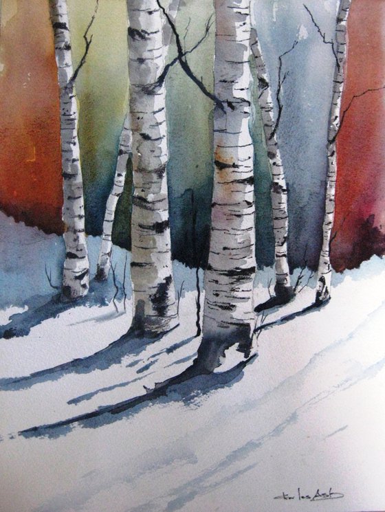 Wilderness Snow - Original Watercolor Painting
