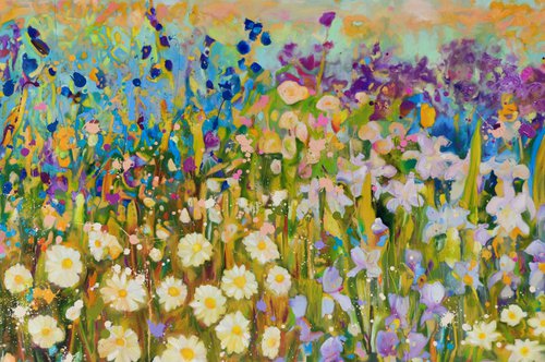 Lilac Fields - Large painting by Angie Wright
