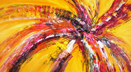 Yellow Red Abstraction C 4 by Peter Nottrott