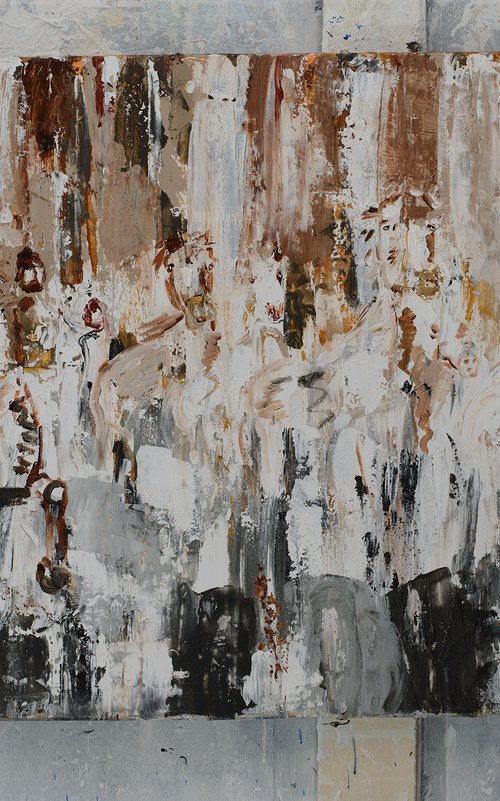 Horse painting: MYSTERY HORSES III - 80 x 120 cm. Abstract painting by Oswin Gesselli by Oswin Gesselli