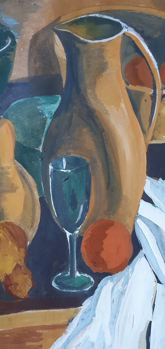 Illustrative Still Life Painting By Kateryna Bortsova, 12 X 16", Still Life With Jug, Original Artwork