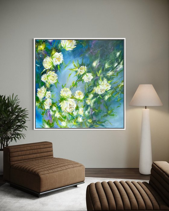 “Whispers of light” Large Abstract Painting