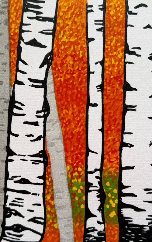 Autumnal Birches by Kirstie Dedman