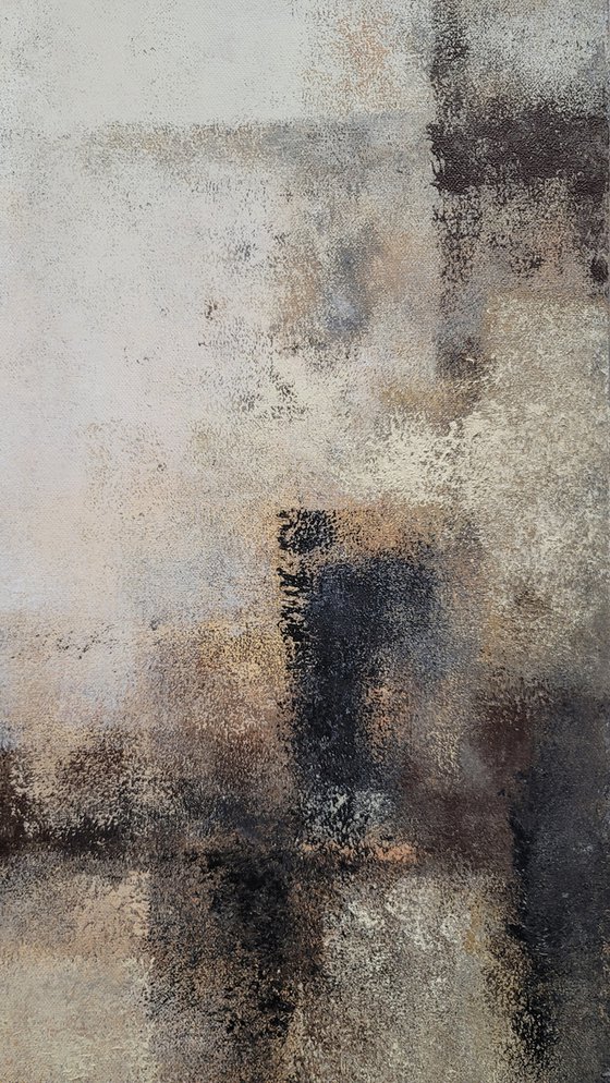 Shadows, 50*70cm, abstract acrylic painting, beige brown, interior wall art b