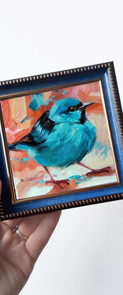 Turquoise bird by Nataly Derevyanko