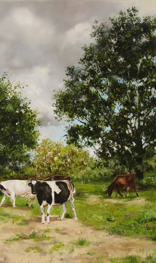 PEACEFUL PASTURE . Cows by Natalia Shaykina