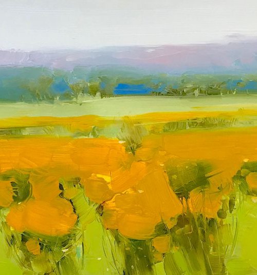 Meadow, Landscape Original oil painting, One of a kind Signed by Vahe Yeremyan